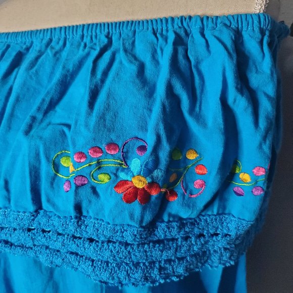 El Paso Designs Floral Embroidered Fiesta Blouse, XL - Picture 4 of 7